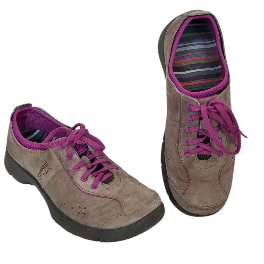 DANSKO Elise Oxford Tan & Azalea Suede Sneakers Women’s